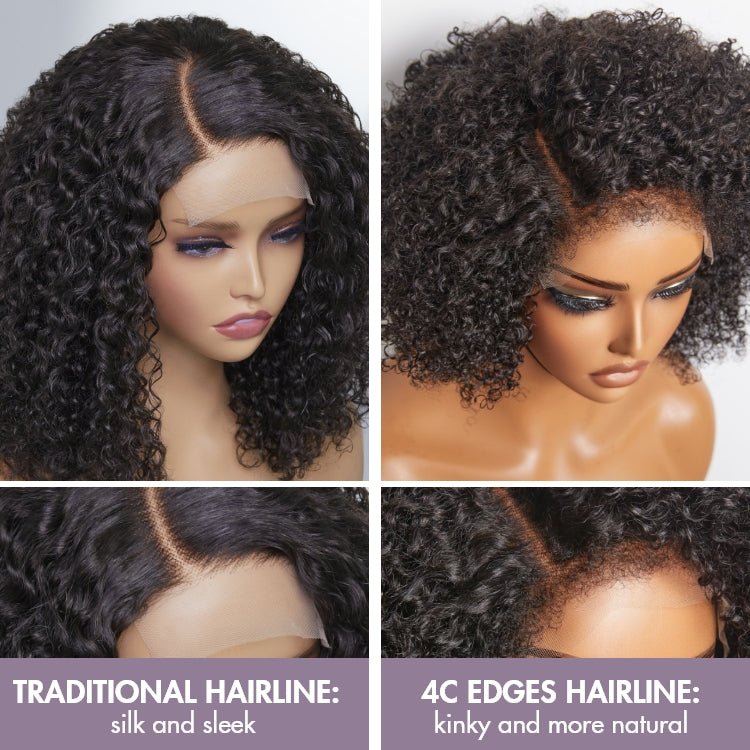 Natural Style Kinky Curly Wig 12 Inch with Baby Hair