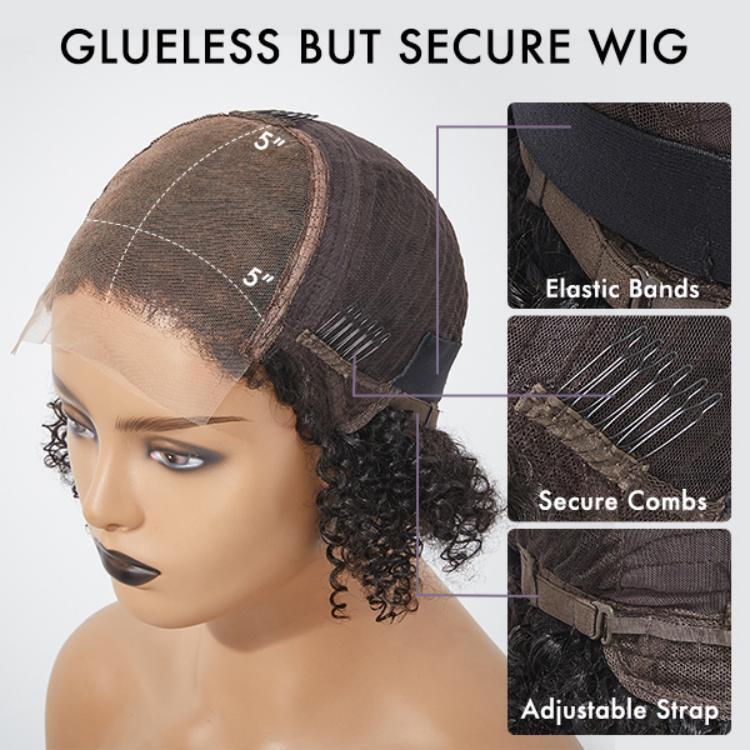 Natural Style Kinky Curly Wig 12 Inch with Baby Hair