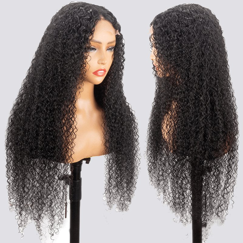 Jerry Curly Wig with 4x4 Lace Closure – Natural Look, Easy Wear