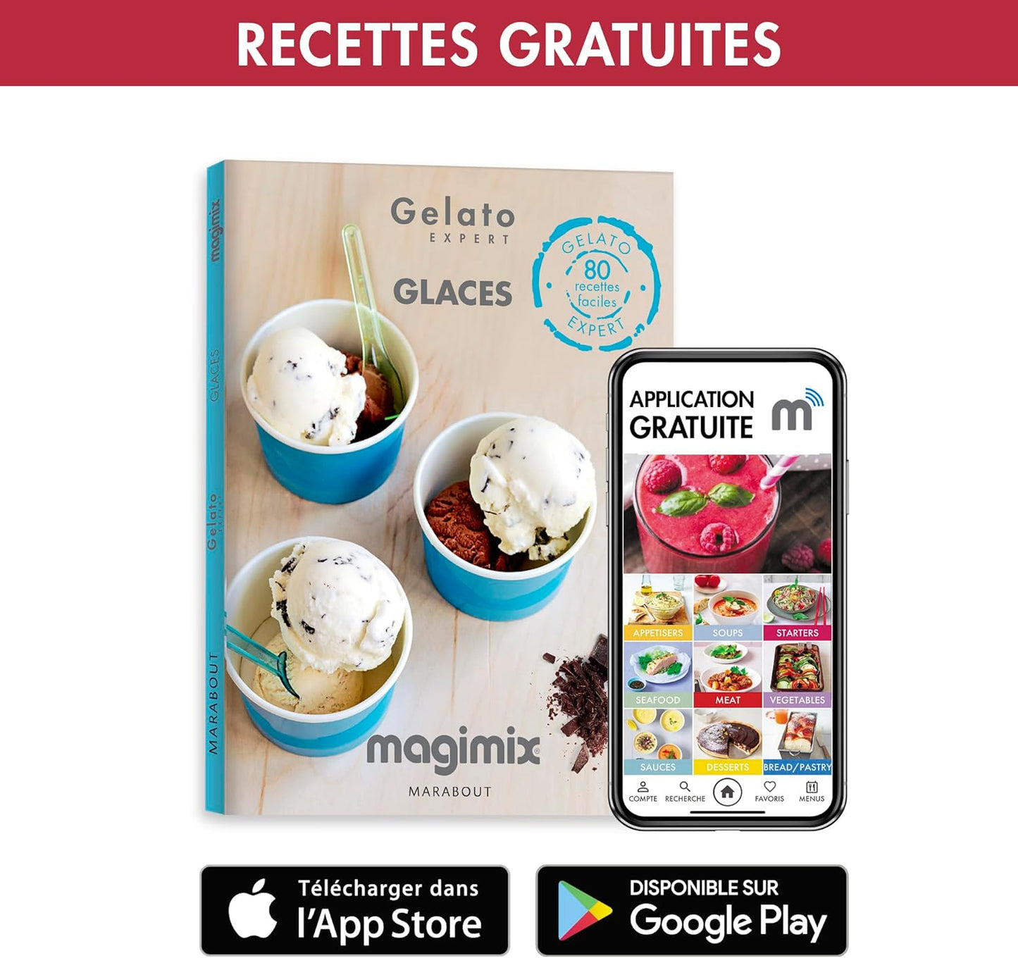 Sorbetière MAGIMIX 11680 Gelato Expert, Machine à glaçons professionnelle, Turbine à glace, Machine à glaçons italienne, Glace artisanale, Granit