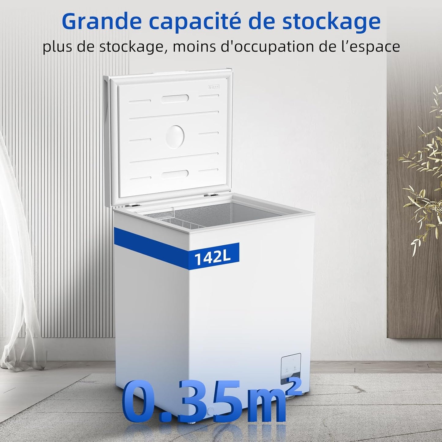 Congélateur vertical 99 L 54,5 x 47,6 x 83,5 cm Design compact Congélation 4 étoiles Contrôle constant de la température