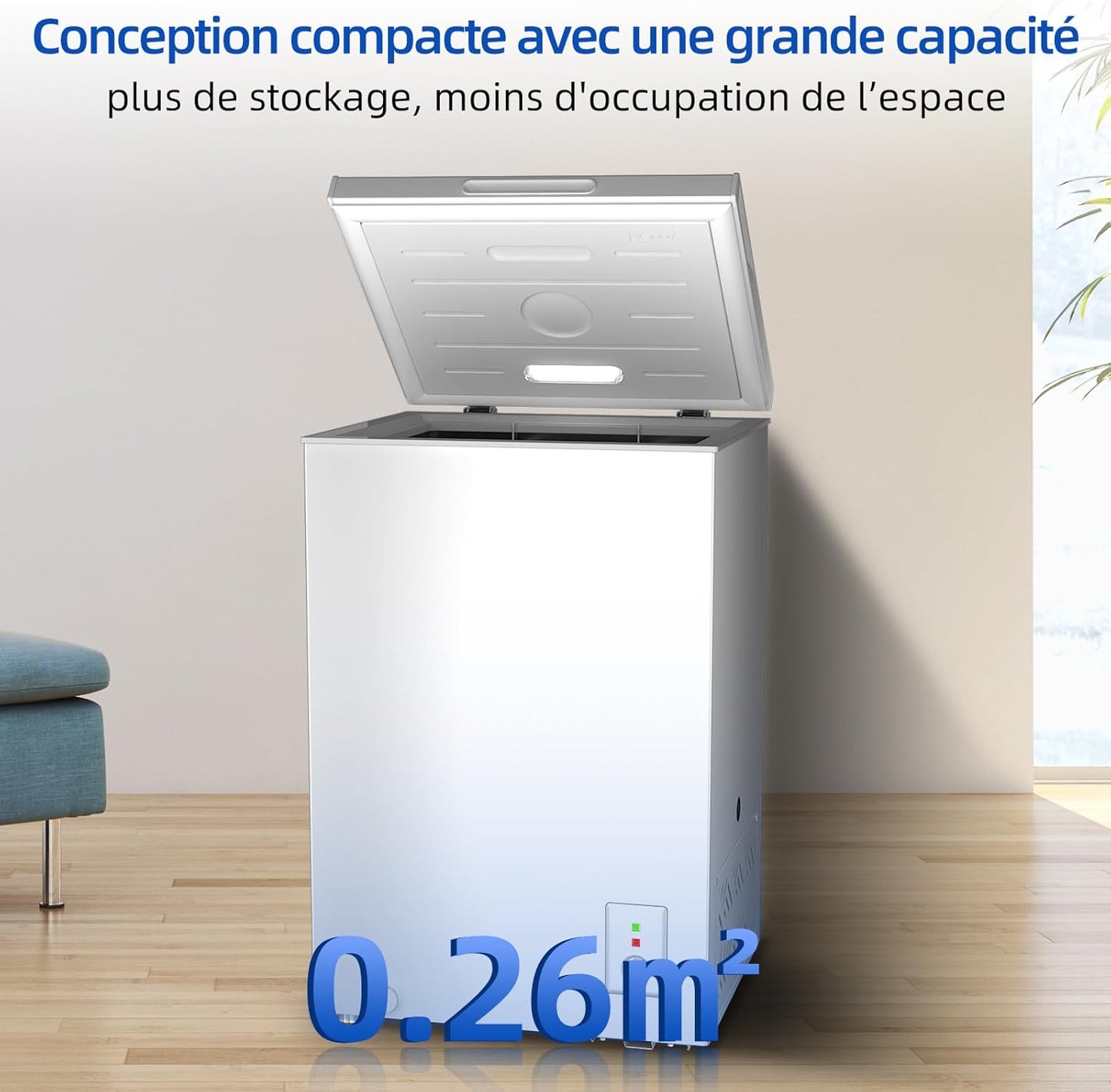 Congélateur vertical 99 L 54,5 x 47,6 x 83,5 cm Design compact Congélation 4 étoiles Contrôle constant de la température