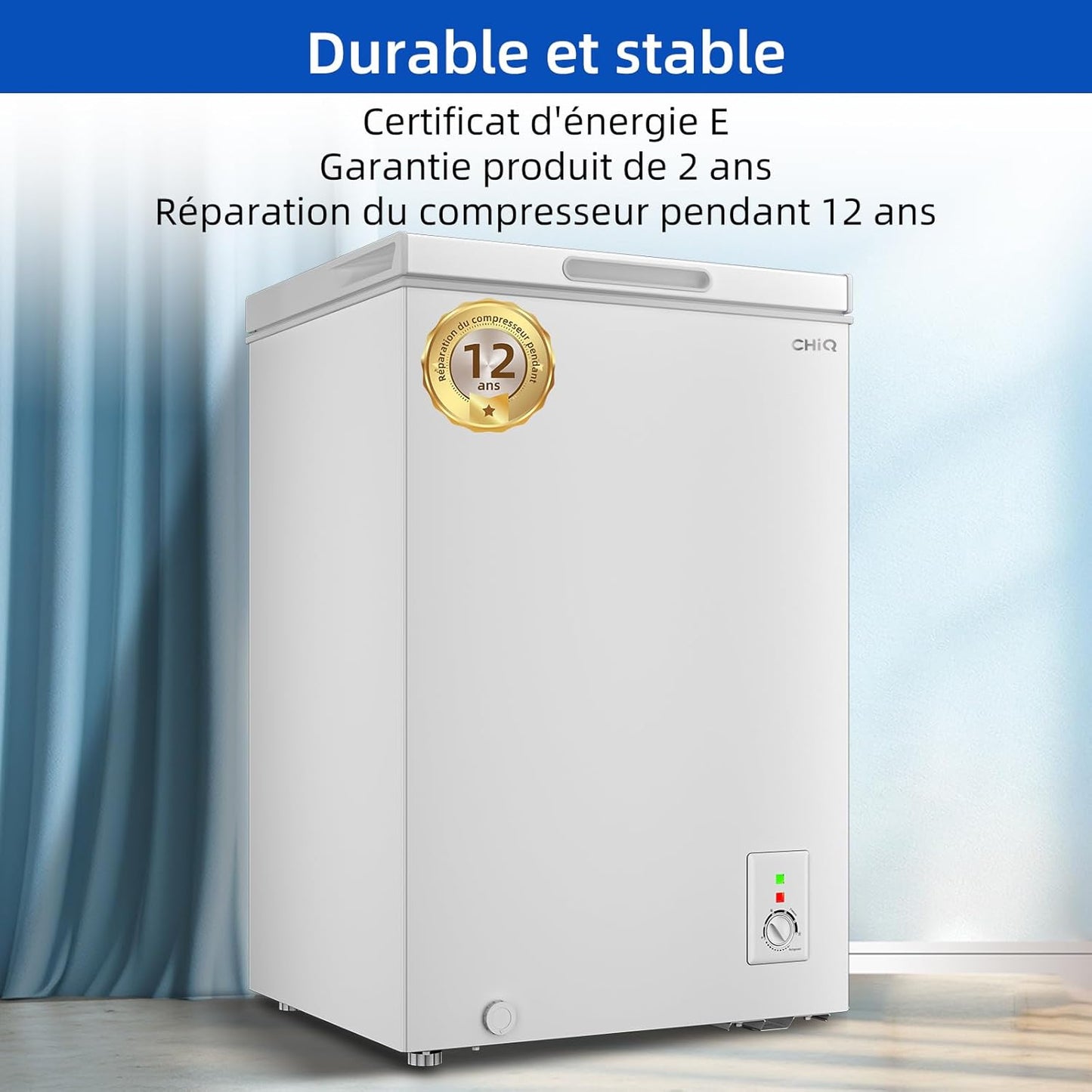 Congélateur vertical 99 L 54,5 x 47,6 x 83,5 cm Design compact Congélation 4 étoiles Contrôle constant de la température