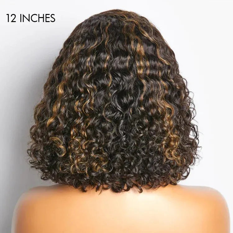Natural Blonde Highlights Curly Lace Wig – Casual Wear