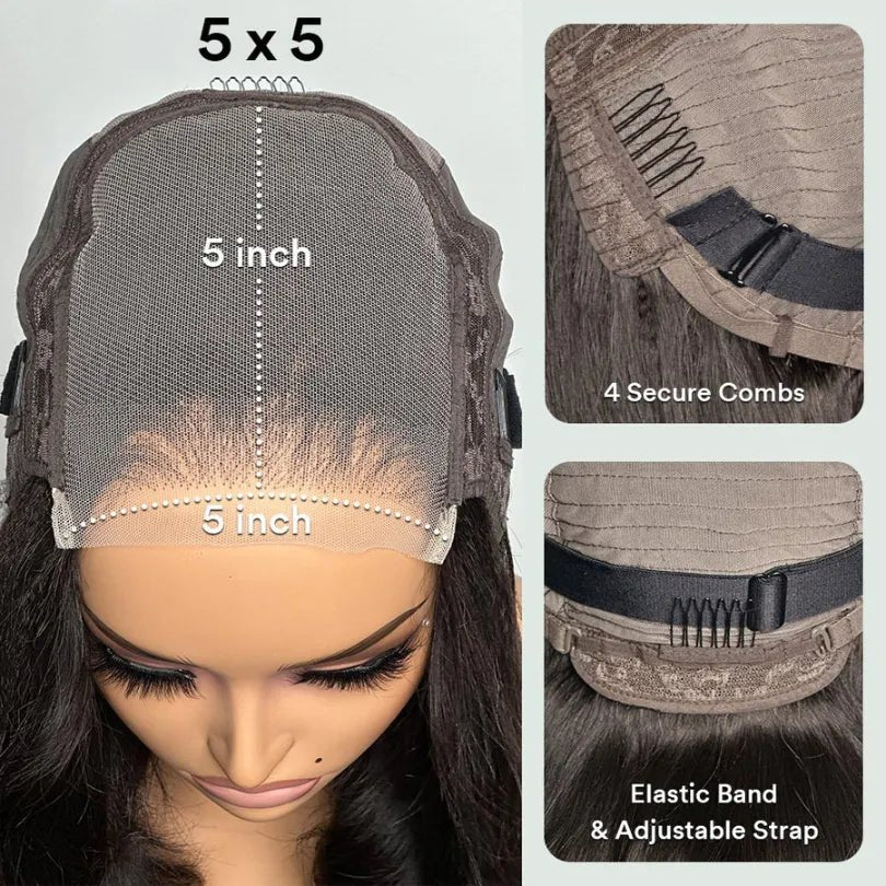 5x5 Lace Closure Straight Wig – Charming & Soft Texture