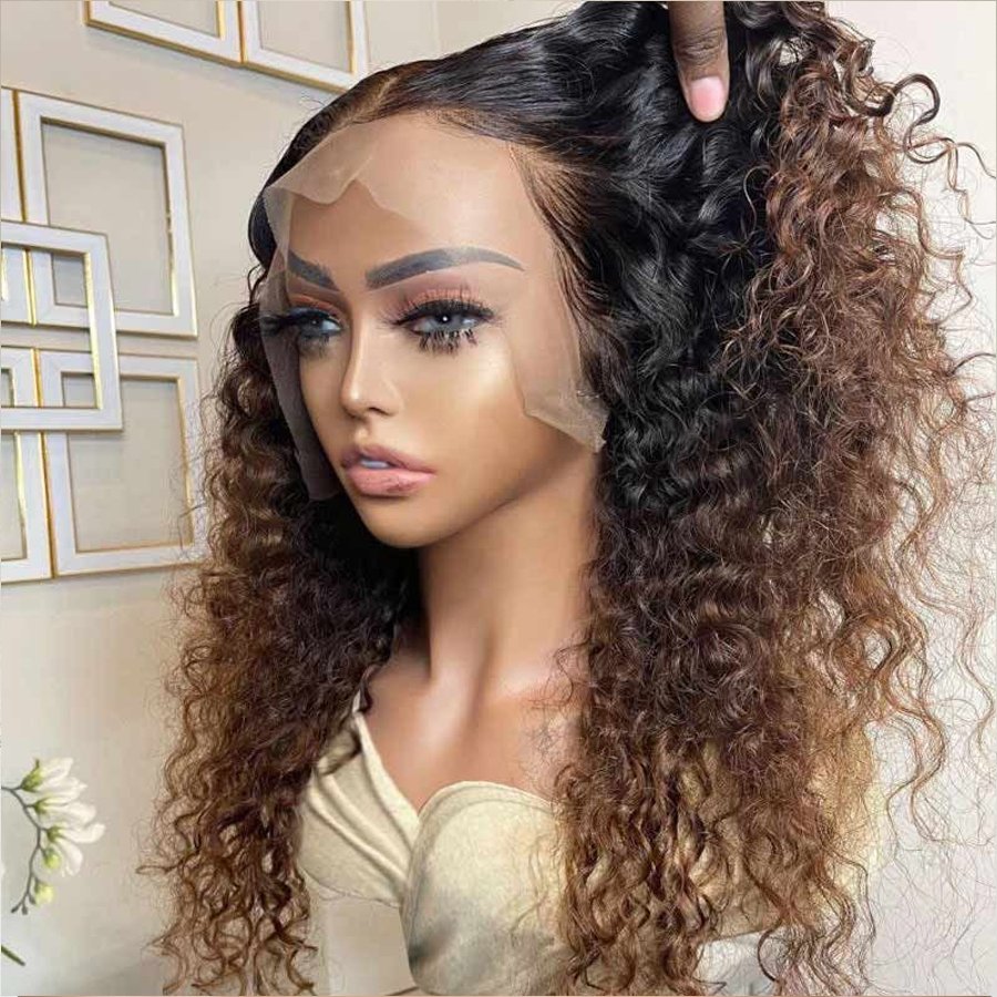 Chocolate Brown Curly Wig – Long Length, 100% Human Hair