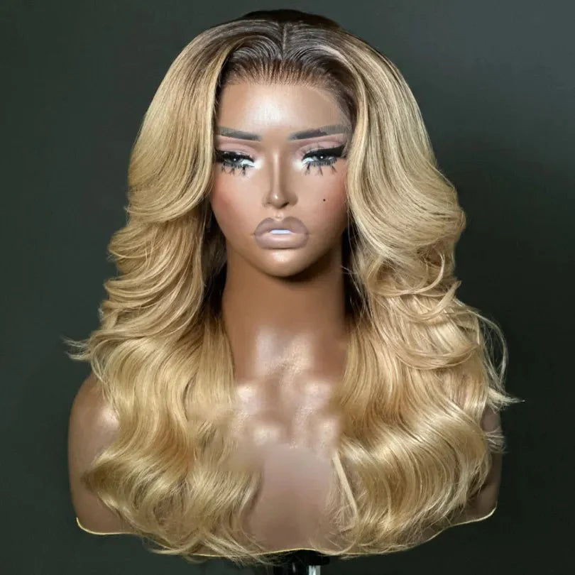 Elegant Blonde Layered Wavy Wig Natural Appearance