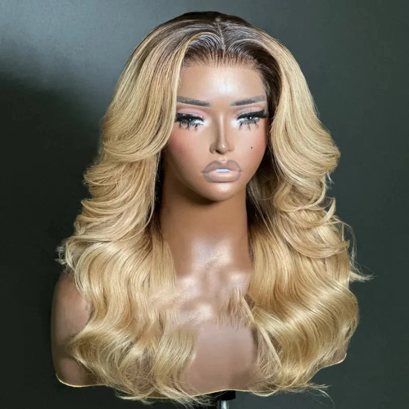 Elegant Blonde Layered Wavy Wig Natural Appearance
