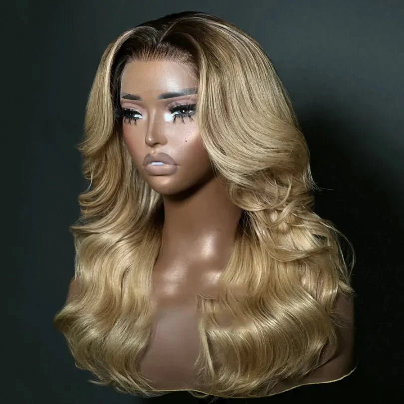Elegant Blonde Layered Wavy Wig Natural Appearance