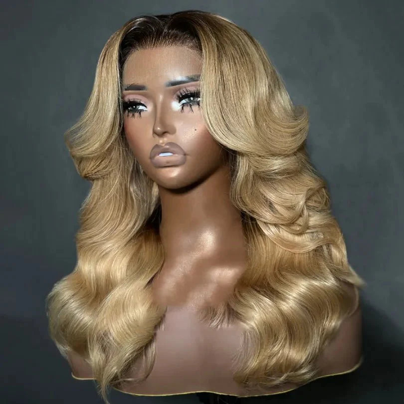 Elegant Blonde Layered Wavy Wig Natural Appearance