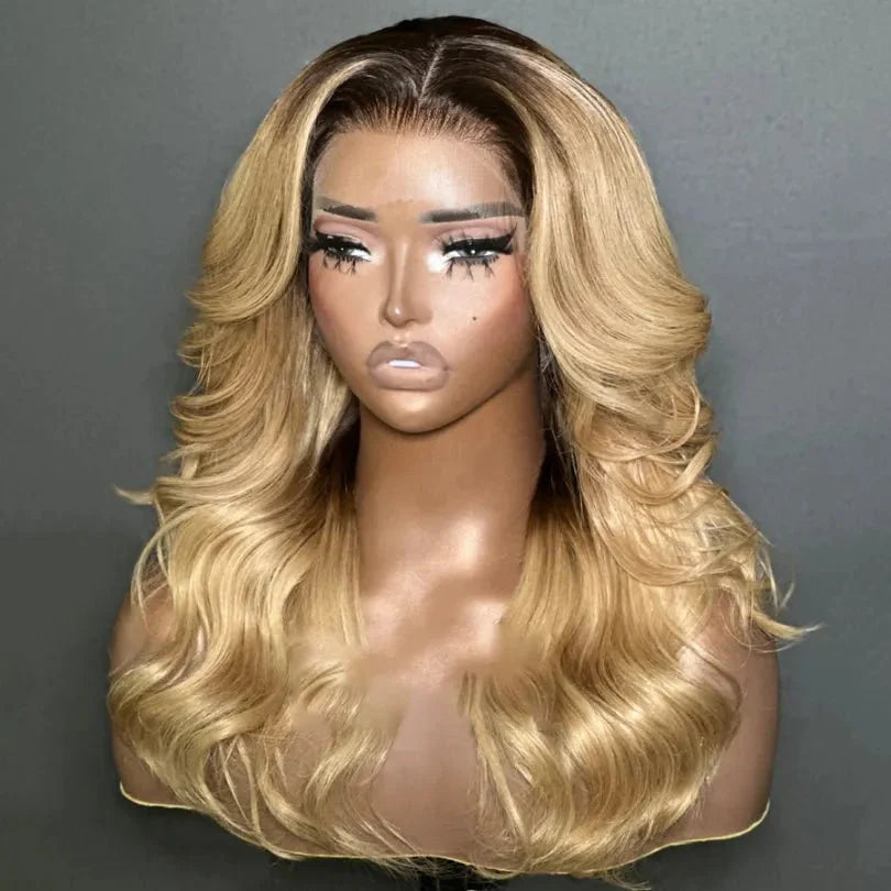 Elegant Blonde Layered Wavy Wig Natural Appearance