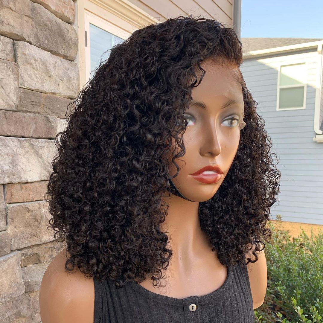 Natural Look Kinky Curly Wig 5x5 Human Hair Closure