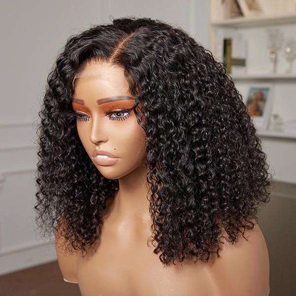 Natural Look Kinky Curly Wig 5x5 Human Hair Closure