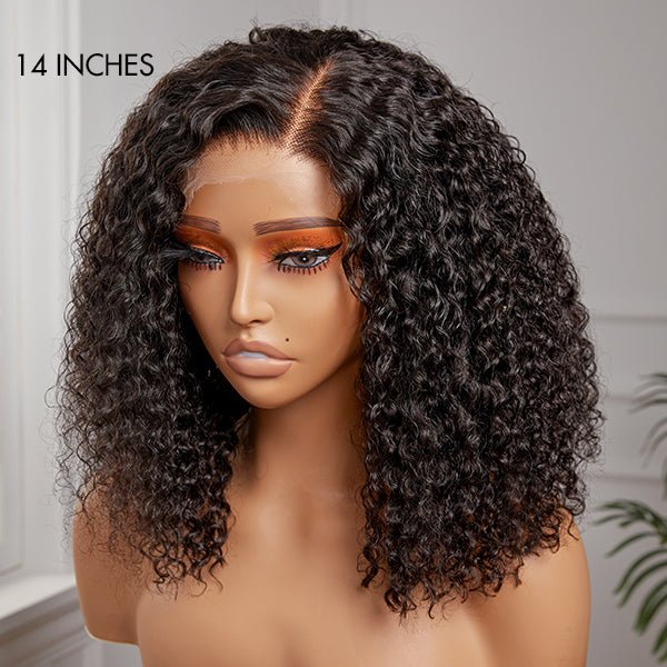 Natural Look Kinky Curly Wig 5x5 Human Hair Closure