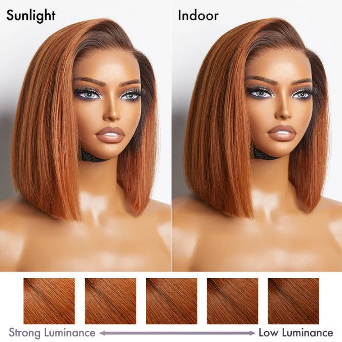 Ginger Ombre Straight Bob Wig Perfect for Summer