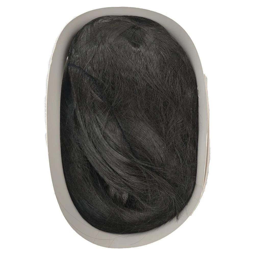 Black and long full hair wig side bangs 31 -inch long synthetic hair