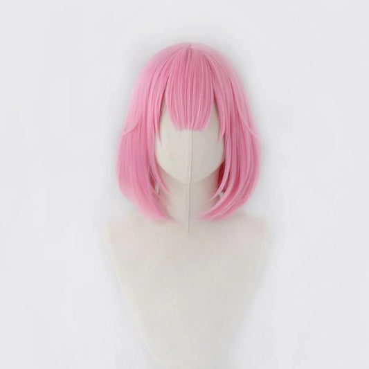 Pink short straight wig female bob synthetic wig