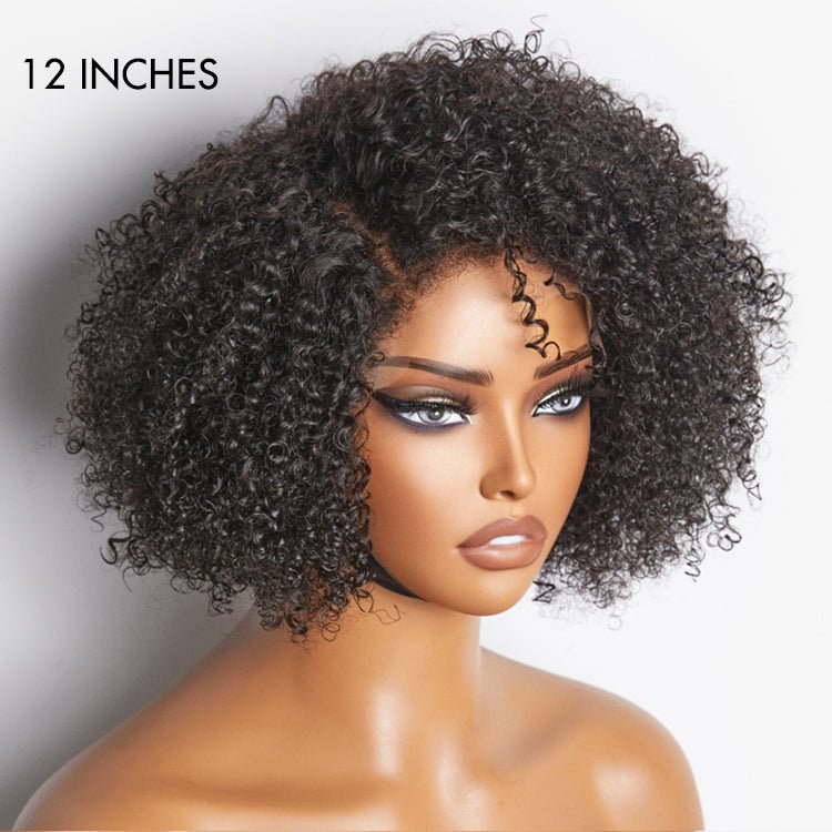 Natural Style Kinky Curly Wig 12 Inch with Baby Hair