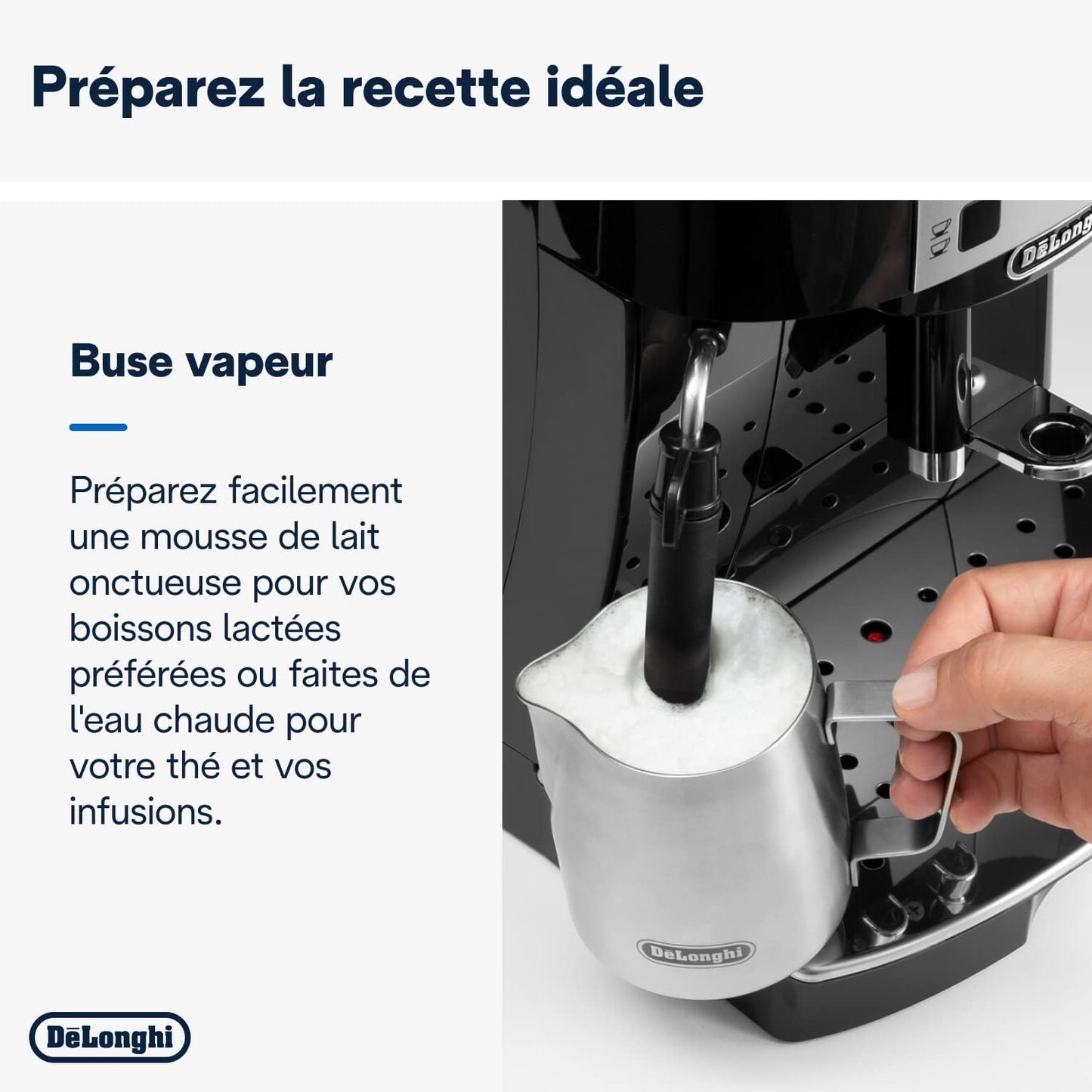 De'Longhi Magnifica S ECAM11.112.B  Machine à Café Automatique/ à Espresso du Grain à la Tasse Avec Buse à Lait, avec 4 Recettes à Touche Unique Panneau de Contrôle Soft-Touch 1450W