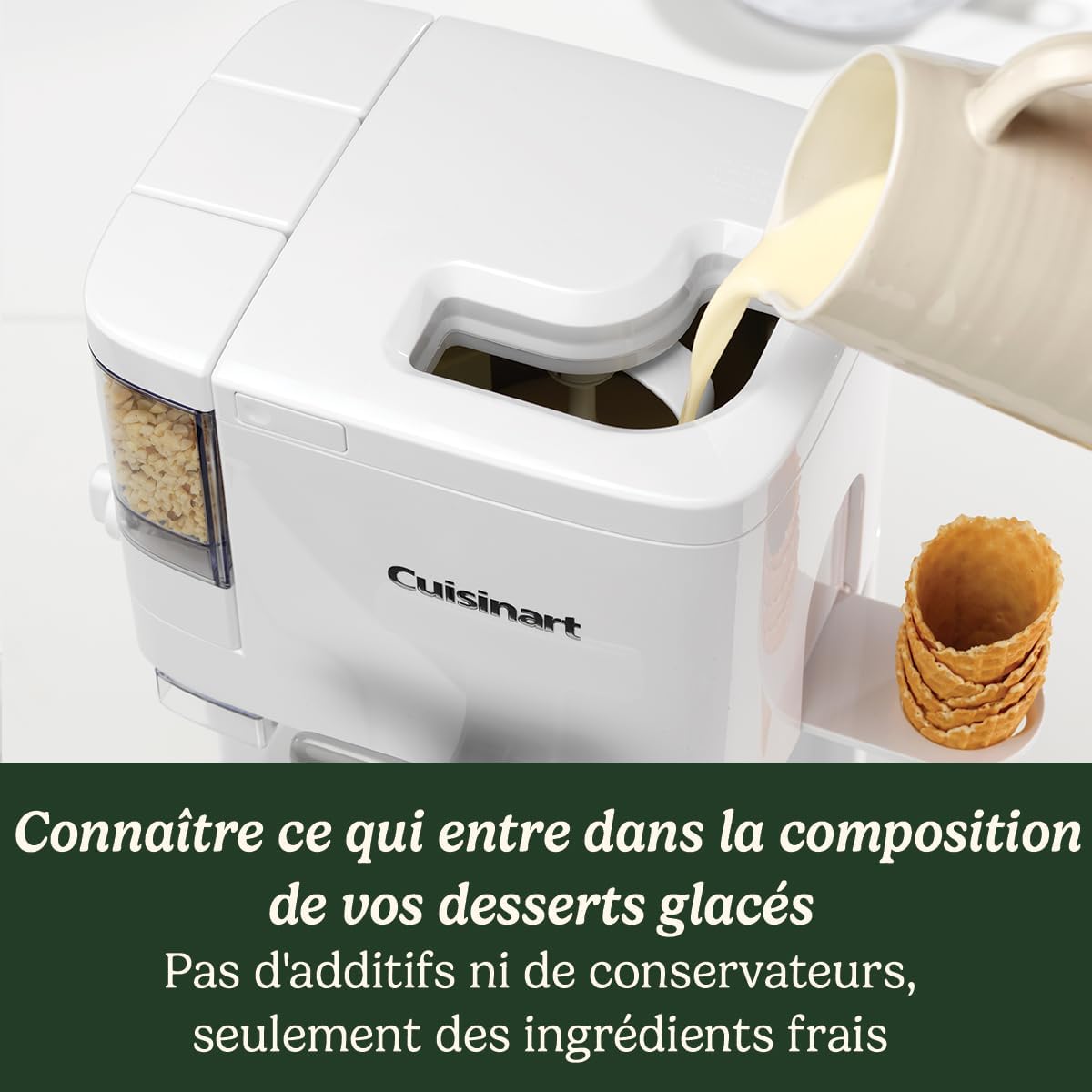 Sorbetière Cuisinart | Sorbetière, yaourt glacé, gelato, sorbet, sans produits laitiers | Distributeur de remplissage | Facile à utiliser | 1,42 L pour 6 portions | Prêt en 20 minutes | ICE48U