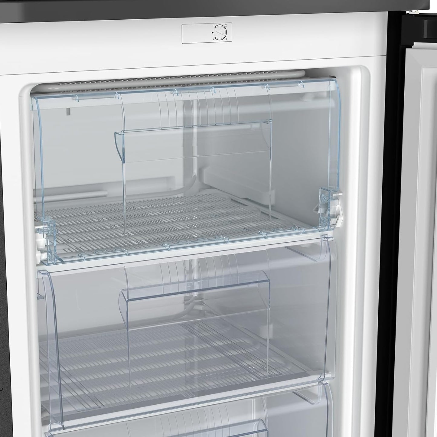 CHiQ Congélateur d'une capacité de 145 L, Congélation rapide, Thermostat réglable Silencieux Porte réversible, Noir, Classe énergétique E