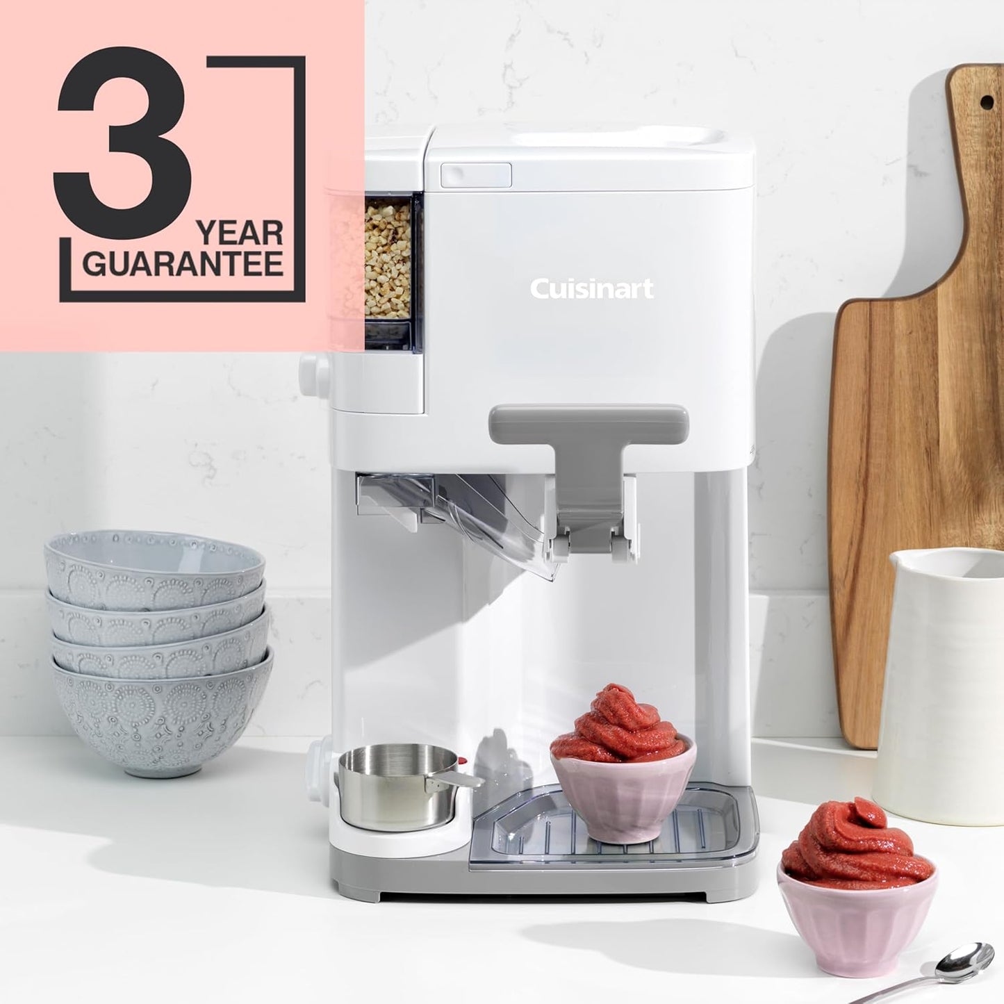 Sorbetière Cuisinart | Sorbetière, yaourt glacé, gelato, sorbet, sans produits laitiers | Distributeur de remplissage | Facile à utiliser | 1,42 L pour 6 portions | Prêt en 20 minutes | ICE48U