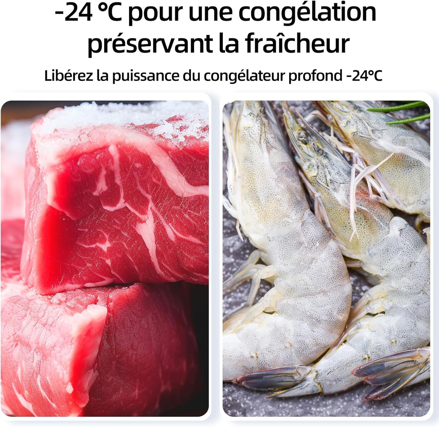 CHiQ Congélateur d'une capacité de 145 L, Congélation rapide, Thermostat réglable Silencieux Porte réversible, Noir, Classe énergétique E