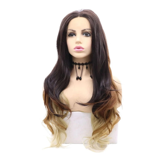 High-quality long curly brown women's chemical fiber hair